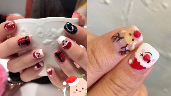 2018圣诞美甲款式二:立体圣诞图案